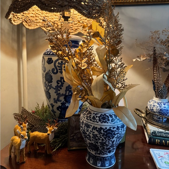 Set of 2 Leaf Stem Arrangement Gold - Threshold - Picture 6 of 6